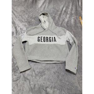 Women's Champion Georgia Reverse Weave Crop Top Hoodie Size medium